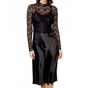 NEW DH NEW YORK lace midi dress in black